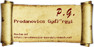 Prodanovics Györgyi névjegykártya